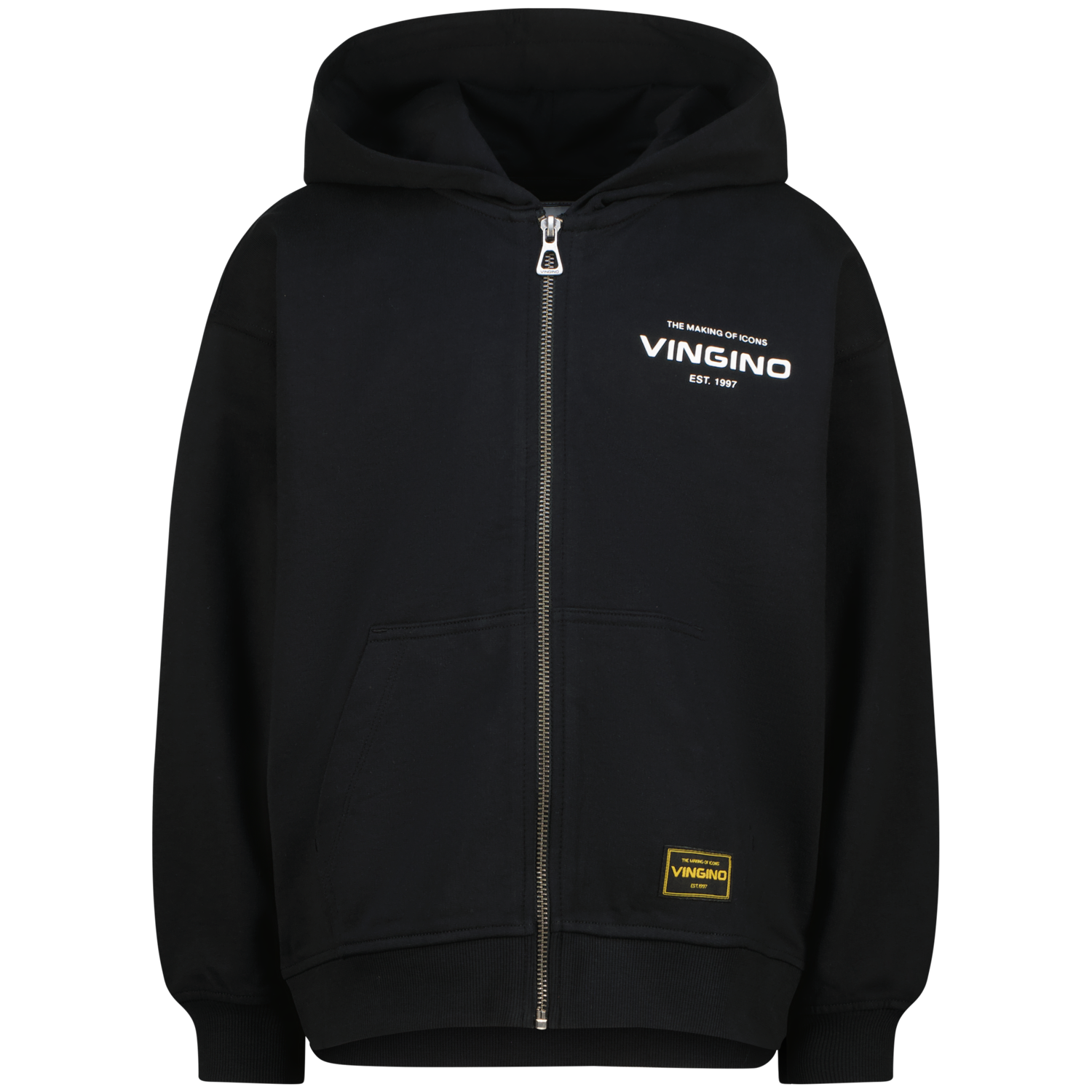 Vingino winter vest jongens - zwart - Basic-Vest - oversized fit afbeelding