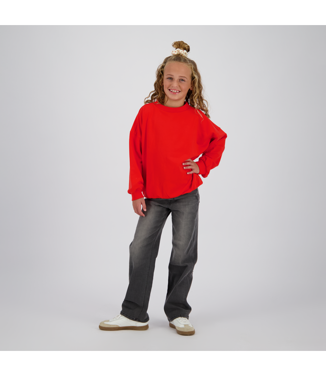 Vingino winter jeansbroek meisjes - grijs - Giulia icon - wide leg fit