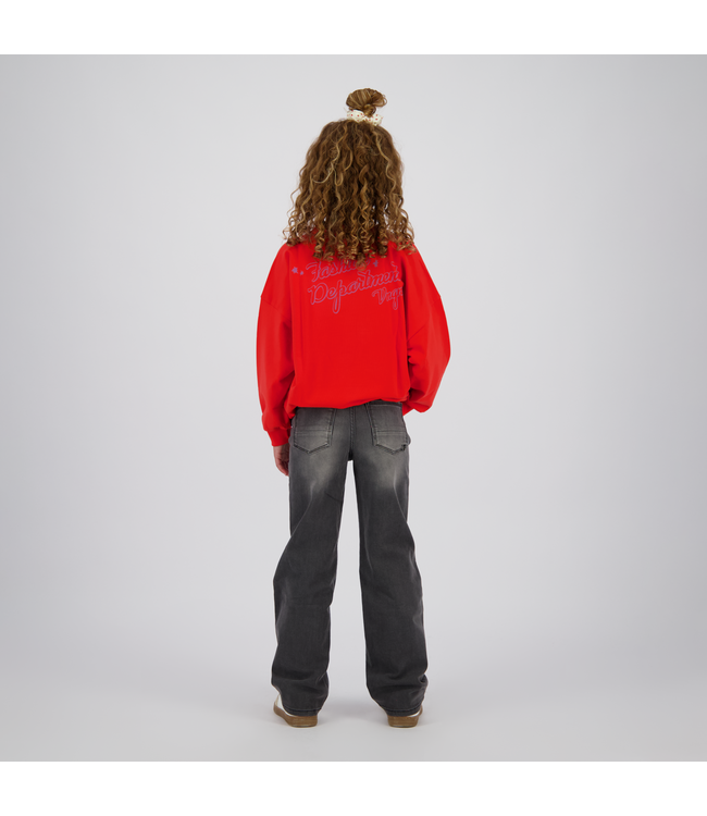 Vingino winter jeansbroek meisjes - grijs - Giulia icon - wide leg fit