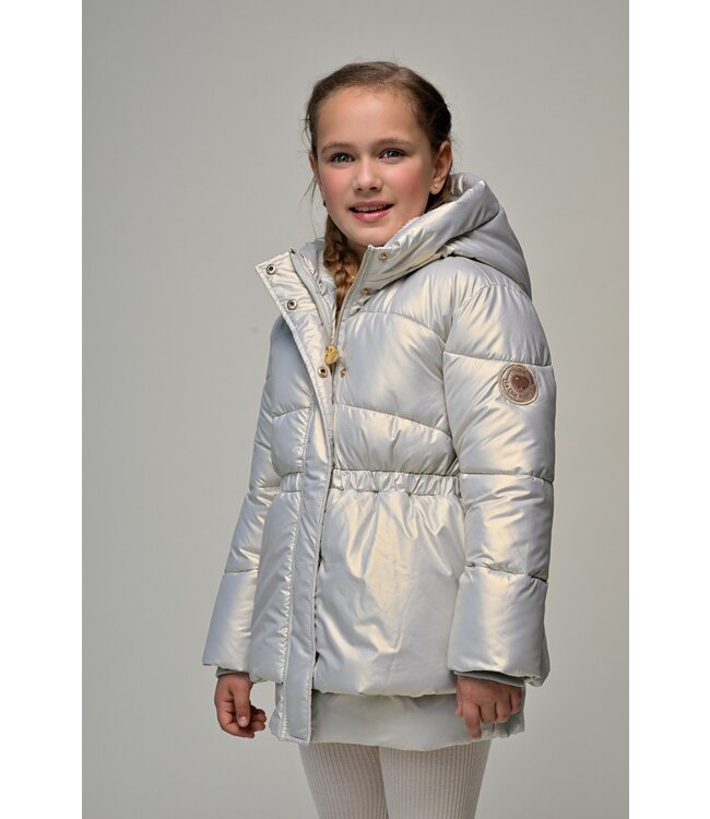 Le Chic winter winterjas meisjes - zilver - Billie - folie, stippen