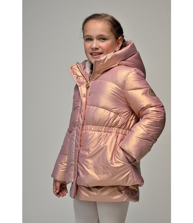 Le Chic winter winterjas meisjes - rood - Billie - folie, stippen