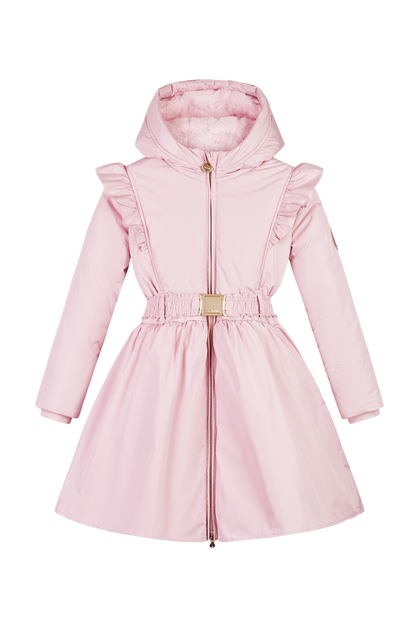Le Chic winter winterjas meisjes - roze - Beth - riem afbeelding