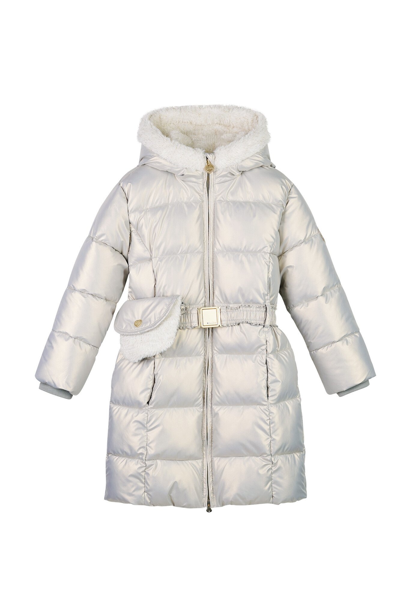 Le Chic winter winterjas meisjes - zilver - Bodhi - furry tas afbeelding