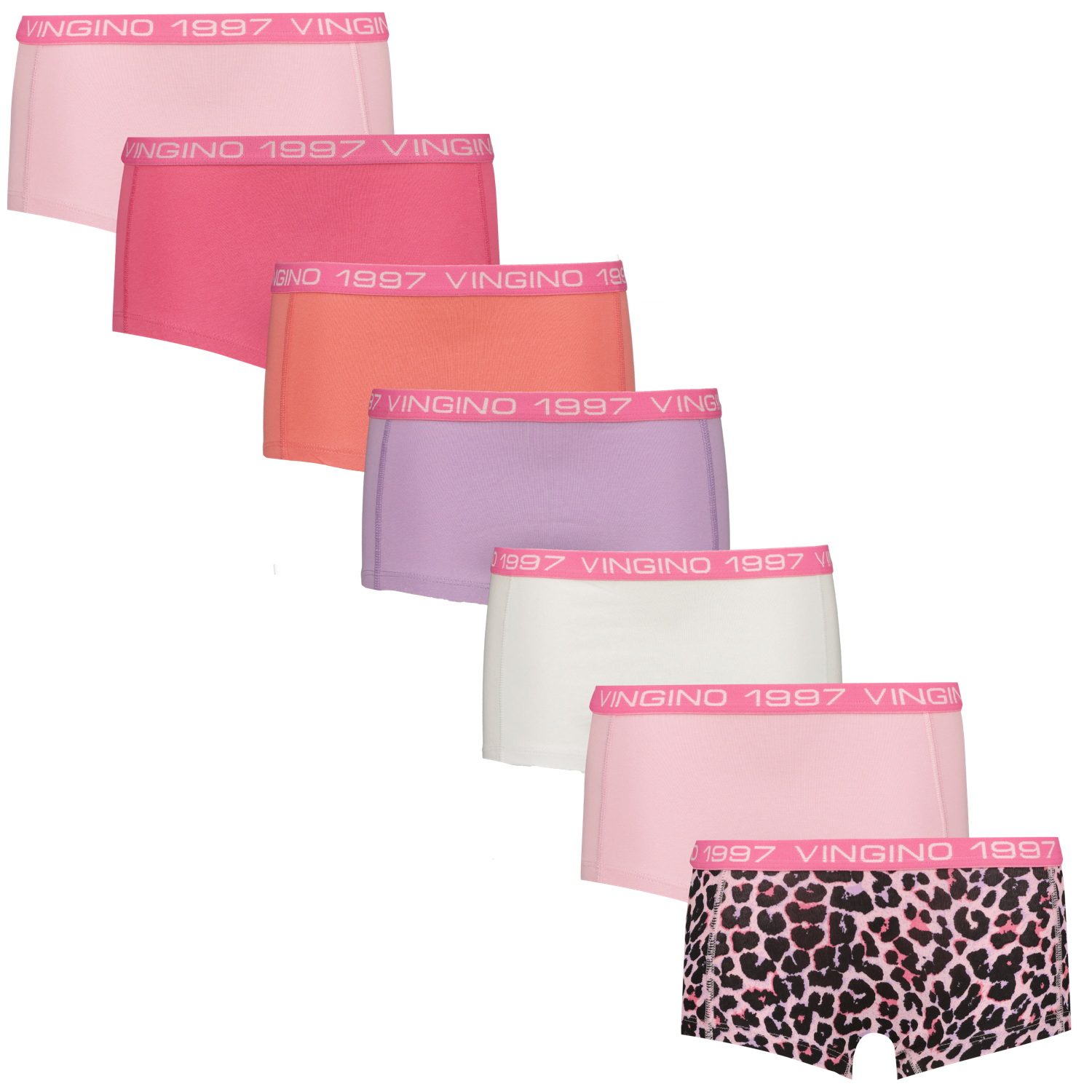 Vingino winter ondergoed meisjes - roze - Girls-boxer-7pack afbeelding