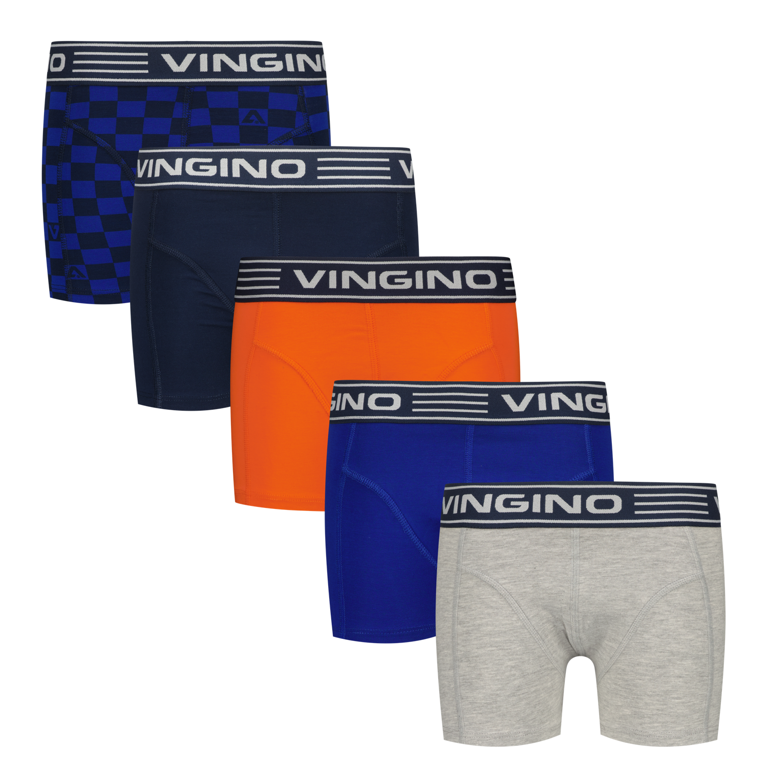 Vingino winter ondergoed jongens - donker blauw - Color check 5-pack - classic boxer afbeelding