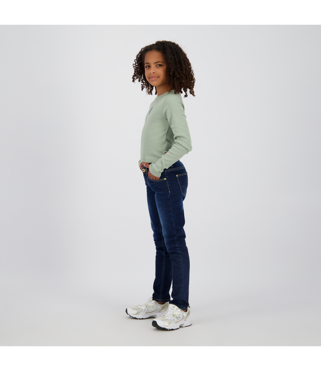 Vingino winter top meisjes - groen - Basic crop longsleeve - rib