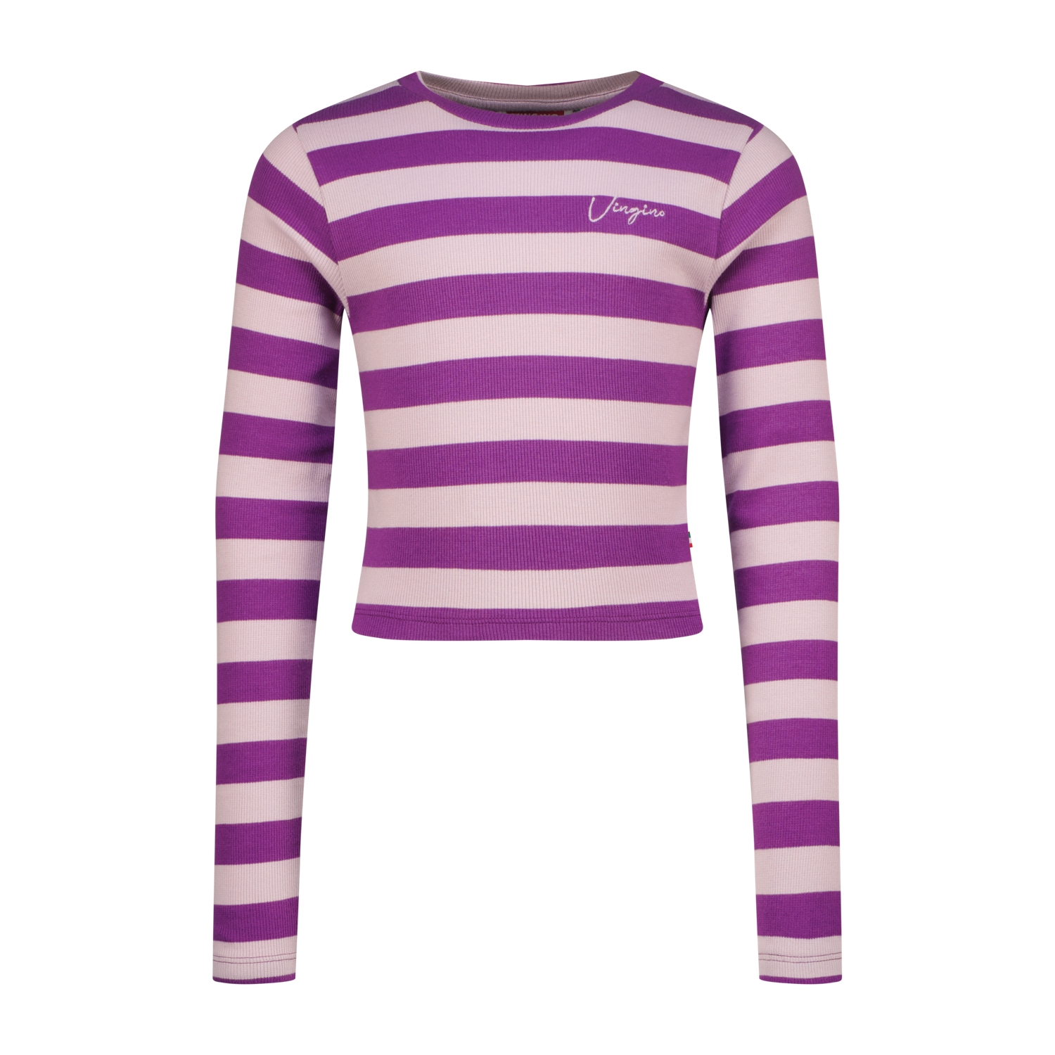 Vingino winter top meisjes - paars - Basic crop top - rib, strepen afbeelding