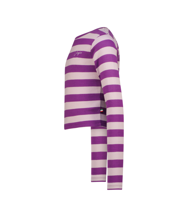 Vingino winter top meisjes - paars - Basic crop top - rib, strepen