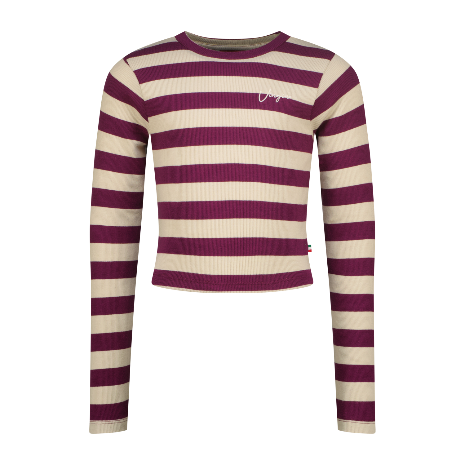 Vingino winter top meisjes - paars - Basic crop top - rib, strepen afbeelding