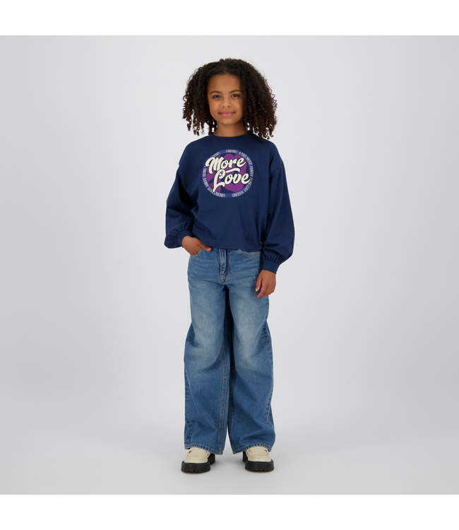 Vingino winter jeansbroek meisjes - donker blauw - Cherry - extra wide leg fit