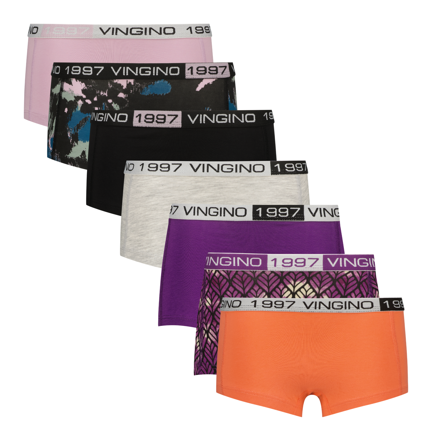 Vingino winter ondergoed meisjes - zwart - 7 pack hipster - comfort fit afbeelding