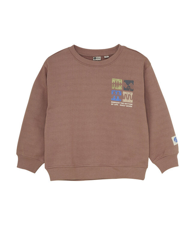 Daily7 winter sweater jongens - roze - oversized/print