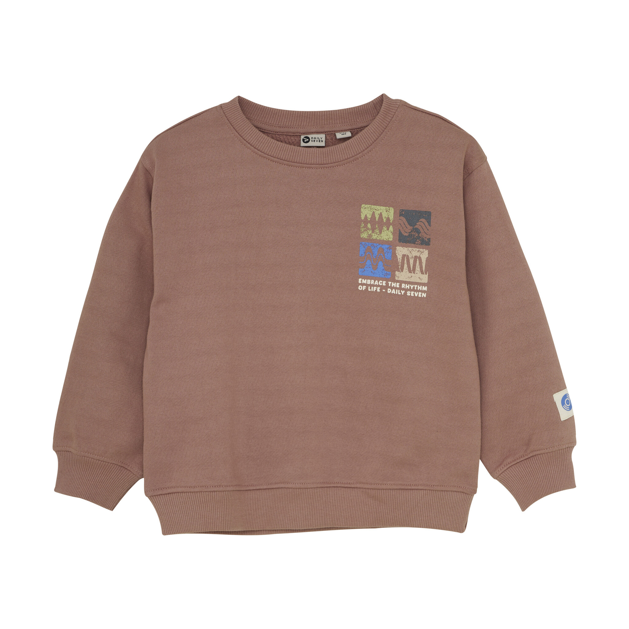 Daily7 winter sweater jongens - roze - oversized/print afbeelding