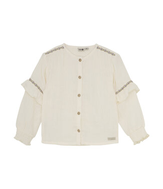 Daily7 winter t-shirt meisjes - wit - longsleeve/ruffle