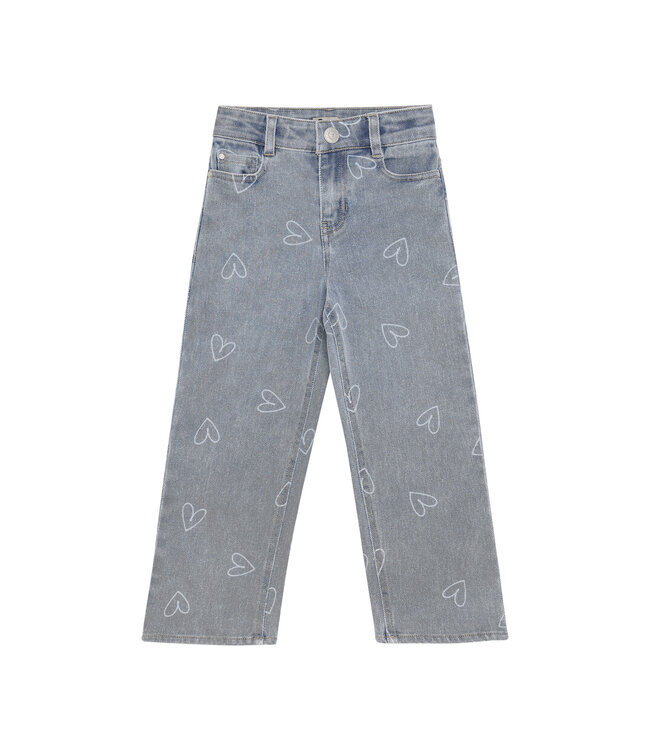 Daily7 winter jeansbroek meisjes - donker navy blauw - wide fit/hart