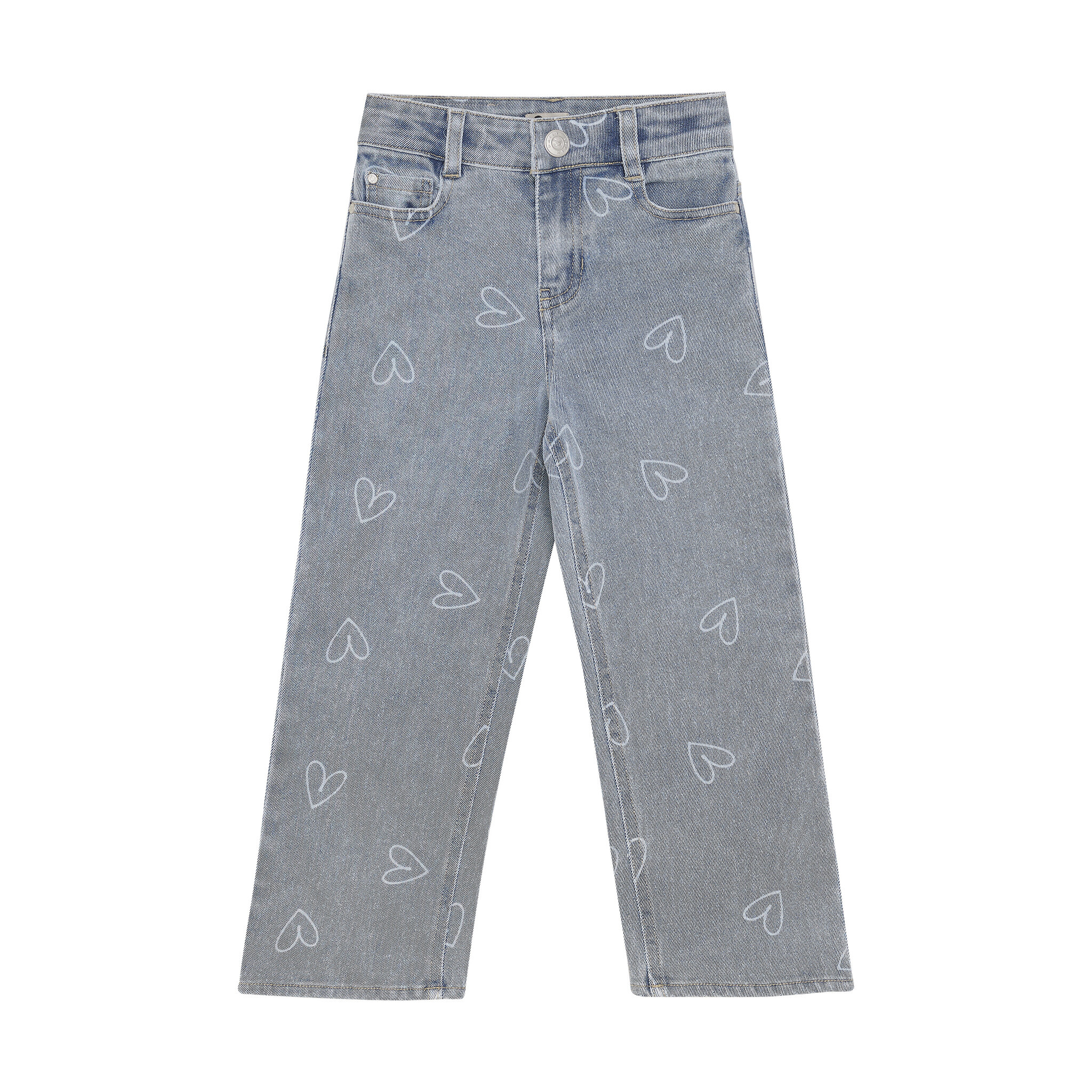 Daily7 winter jeansbroek meisjes - donker navy blauw - wide fit/hart afbeelding