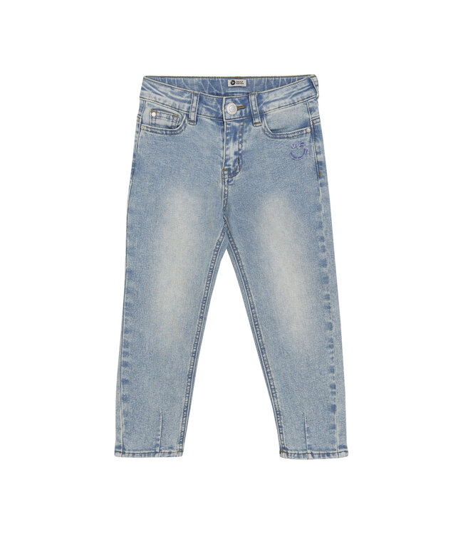 Daily7 winter jeansbroek meisjes - blauw - mom fit/harten zak