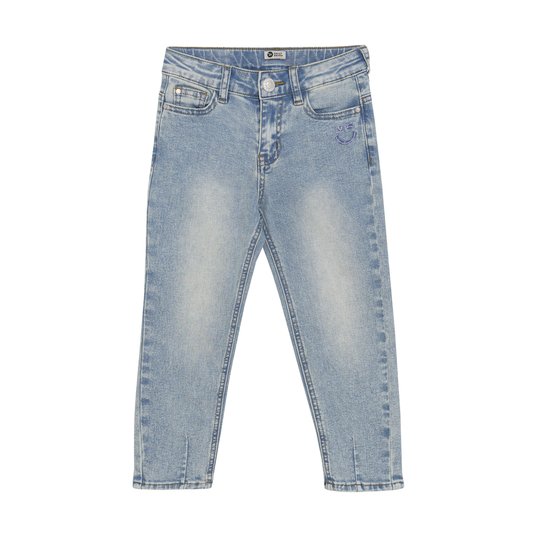 Daily7 winter jeansbroek meisjes - blauw - mom fit/harten zak afbeelding