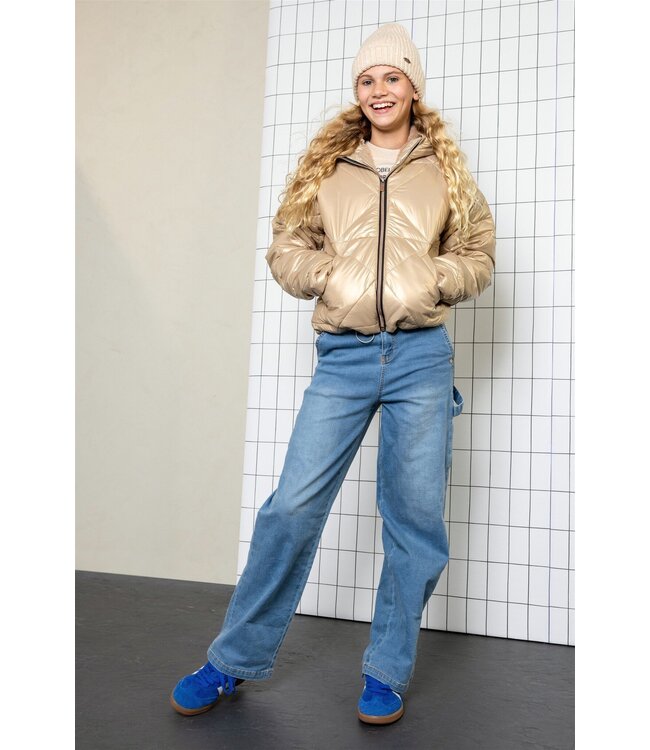 NoBell winter winterjas meisjes - bruin - Buffer - kort, capuchon