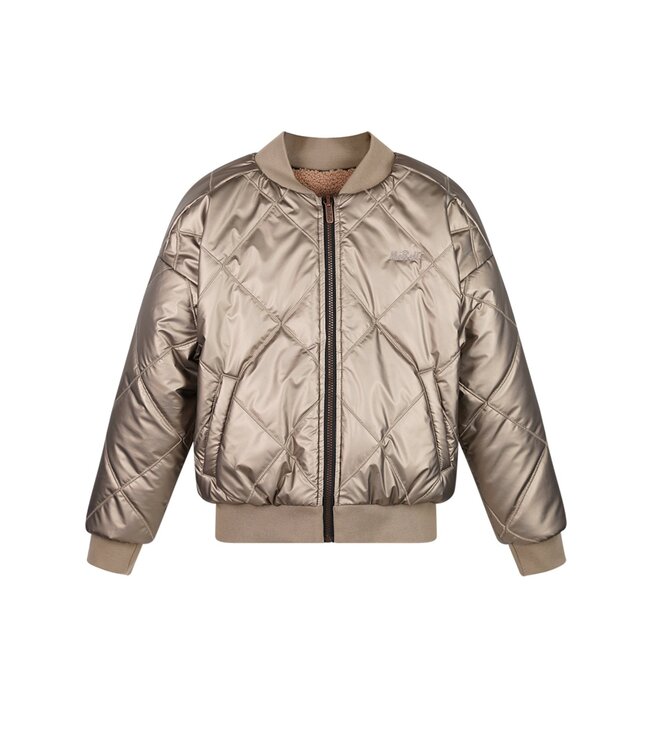 NoBell winter bomberjack meisjes - bruin - Bomber - reversible, verborgen capuchon