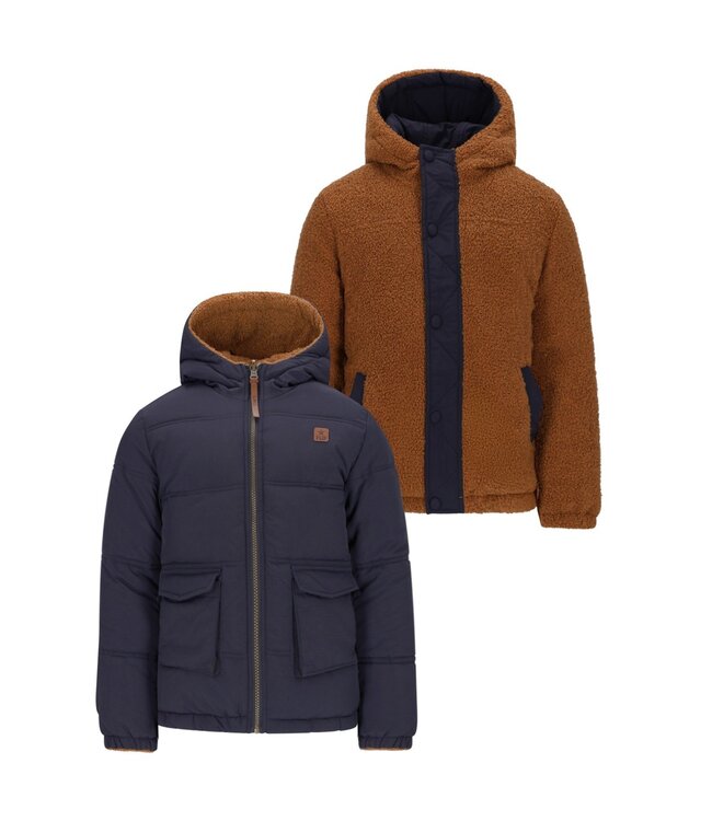 Like Flo winter winterjas jongens - navy blauw - Albon - reversible, capuchon
