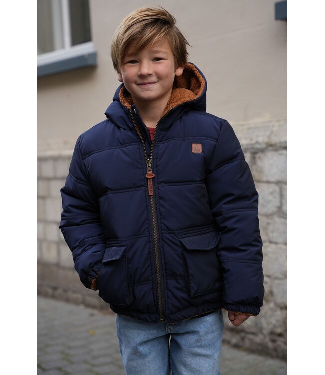 Like Flo winter winterjas jongens - navy blauw - Albon - reversible, capuchon