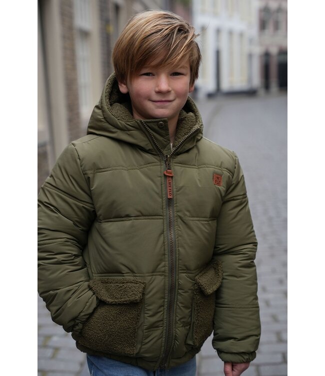 Like Flo winter winterjas jongens - groen - Albon - reversible, capuchon