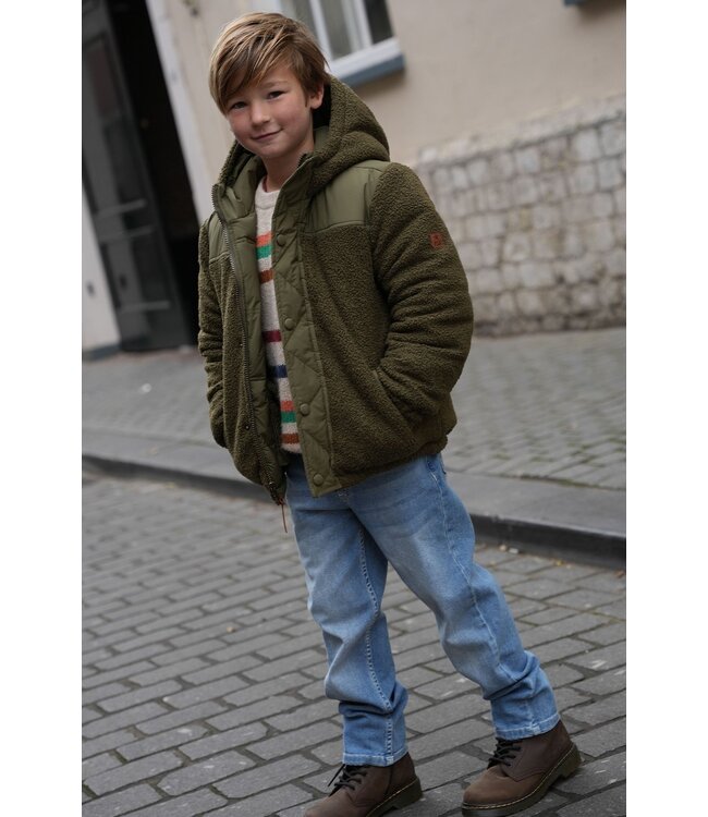 Like Flo winter winterjas jongens - groen - Albon - reversible, capuchon