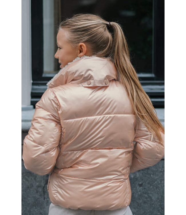 Like Flo winter winterjas meisjes - oranje - Aelin - kort, capuchon