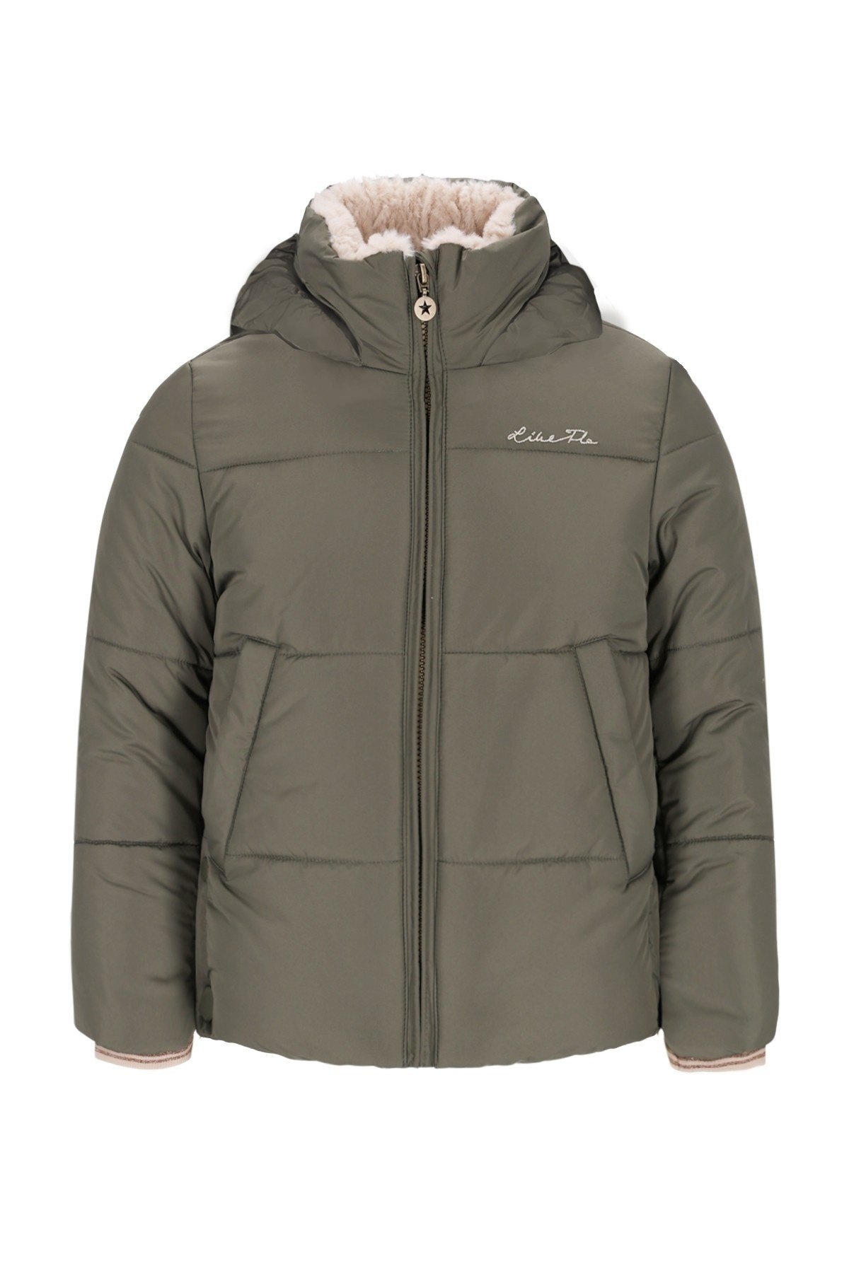 Like Flo winter winterjas meisjes - groen - Aelin - kort, capuchon afbeelding