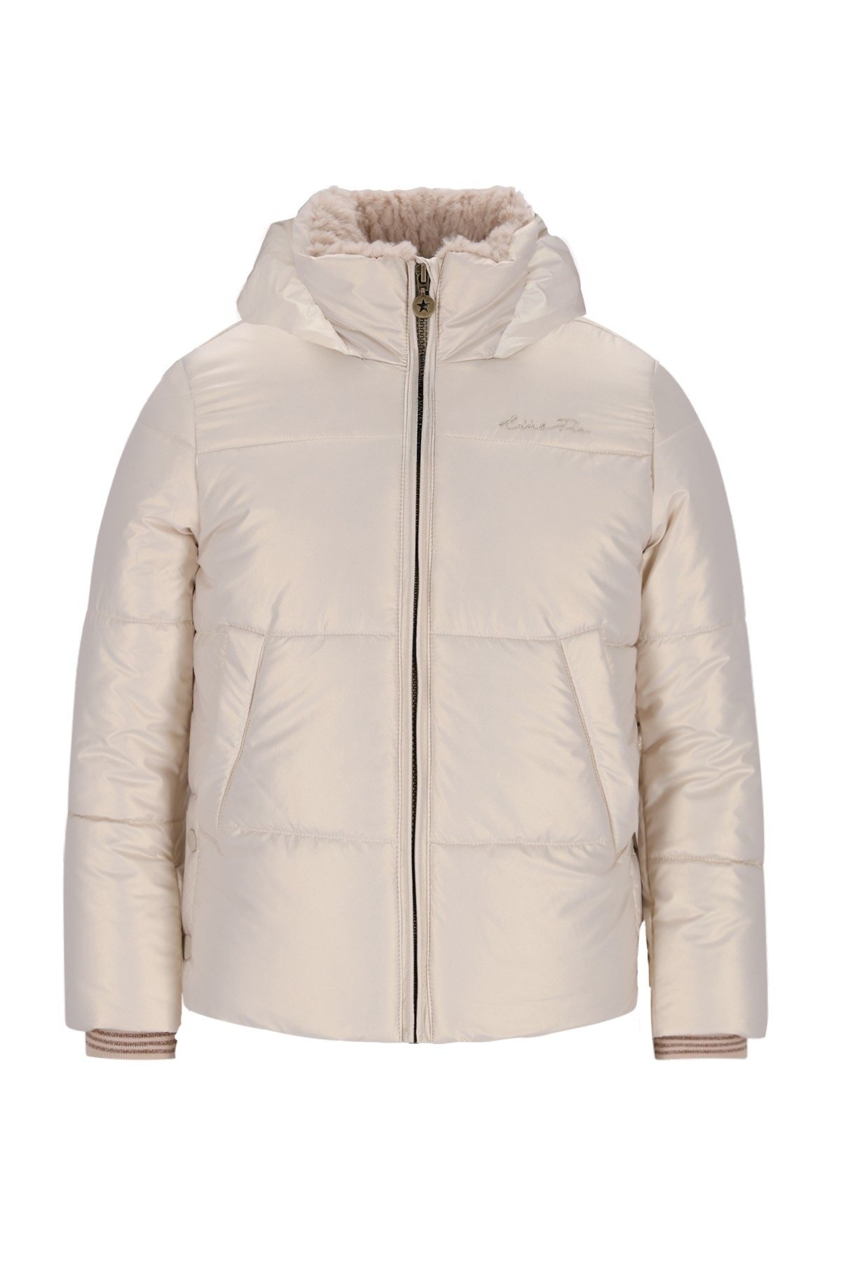 Like Flo winter winterjas meisjes - goud - Aelin - kort, capuchon, metallic afbeelding