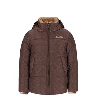 Like Flo winter winterjas meisjes - bruin - Aelin - kort, capuchon, panter