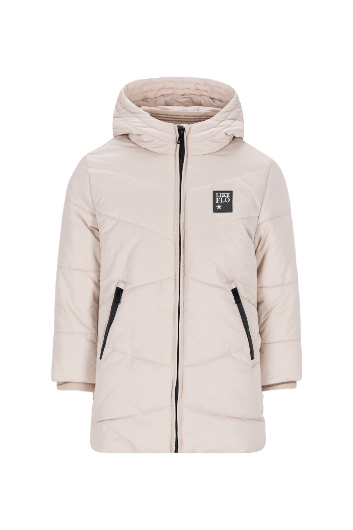 Like Flo winter winterjas meisjes - beige - Abbi - gewatteerd, capuchon afbeelding