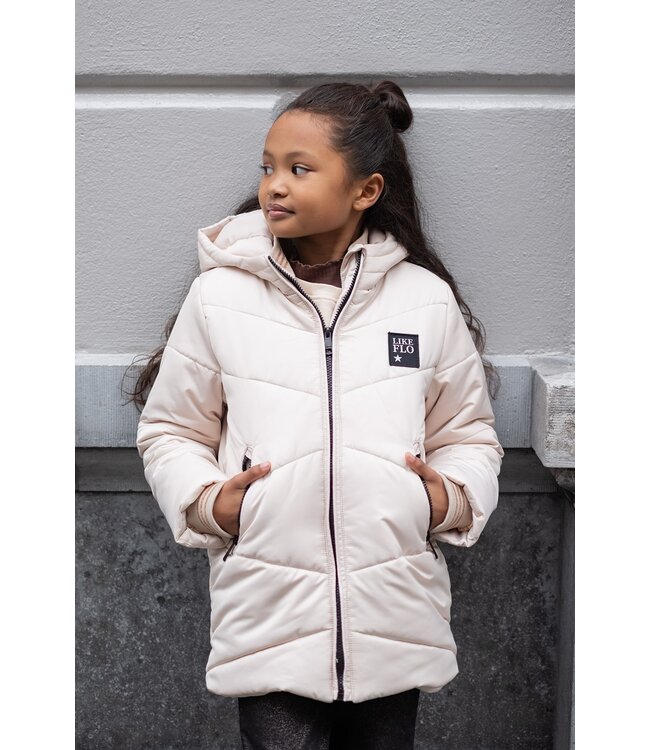 Like Flo winter winterjas meisjes - beige - Abbi - gewatteerd, capuchon
