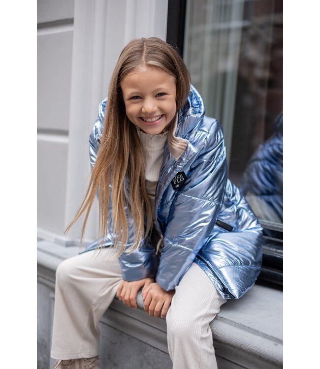 Like Flo winter winterjas meisjes - blauw - Abbi - gewatteerd, capuchon