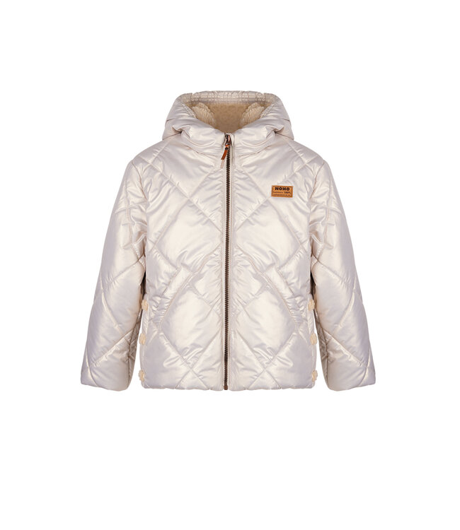 NoNo winter winterjas meisjes - beige - Button - kort, capuchon