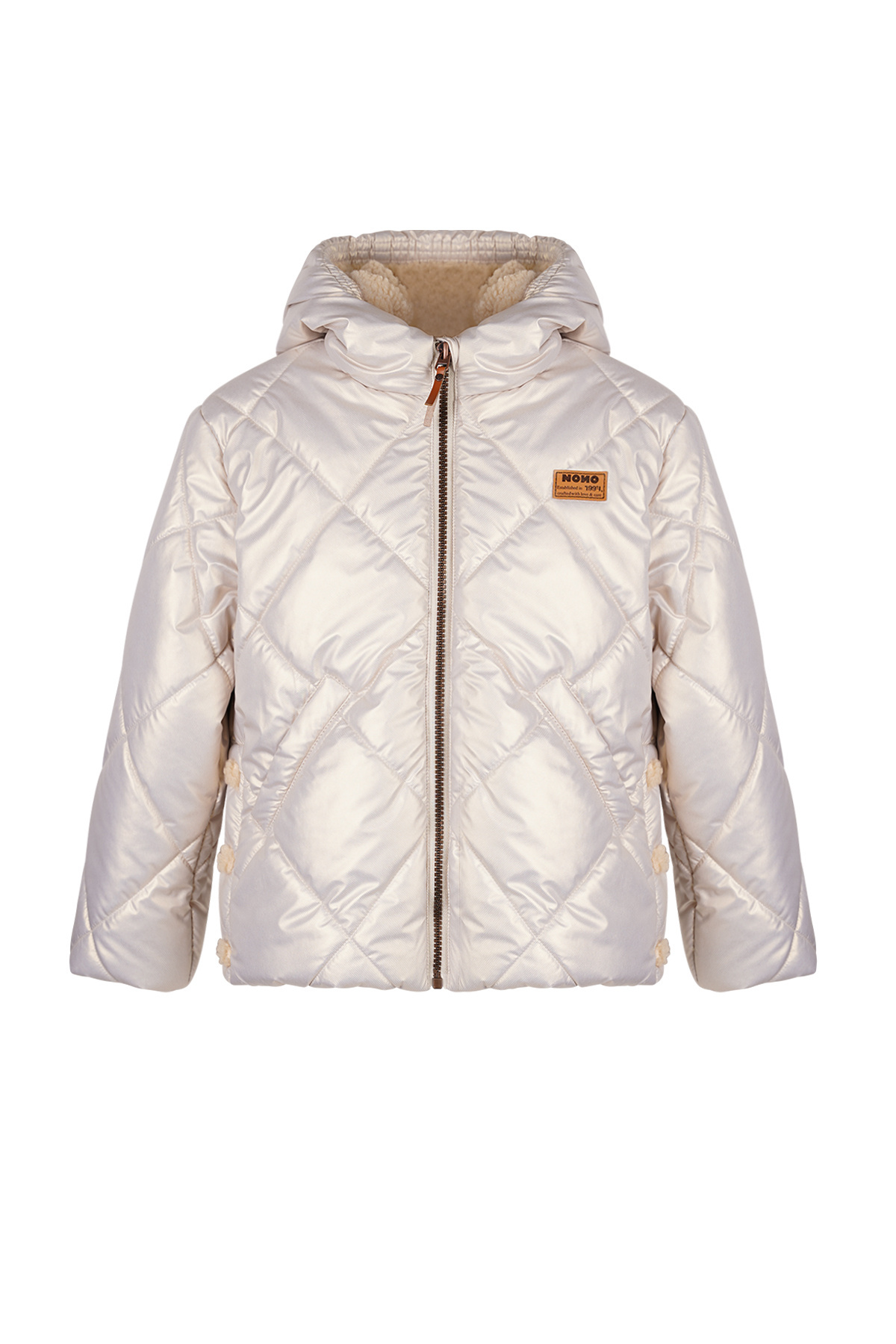 NoNo winter winterjas meisjes - beige - Button - kort, capuchon afbeelding