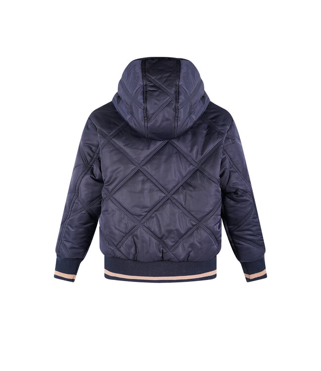 NoNo winter bomberjack meisjes - navy blauw - Bomby - reversible, capuchon