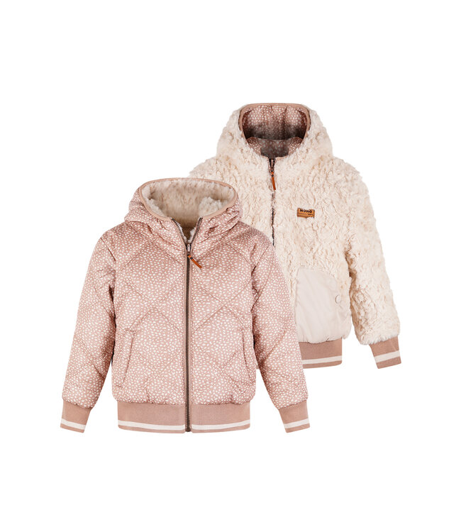 NoNo winter bomberjack meisjes - bruin - Bomby - reversible, capuchon
