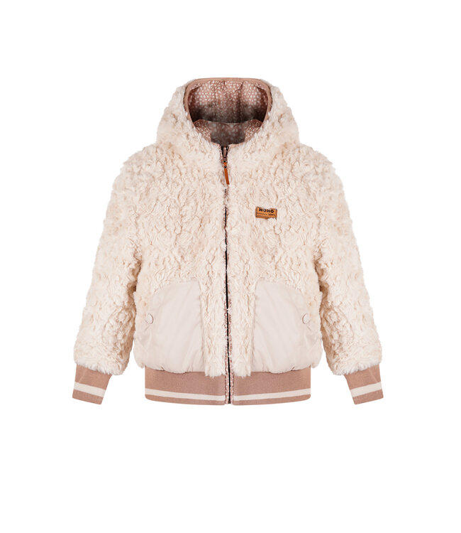 NoNo winter bomberjack meisjes - bruin - Bomby - reversible, capuchon