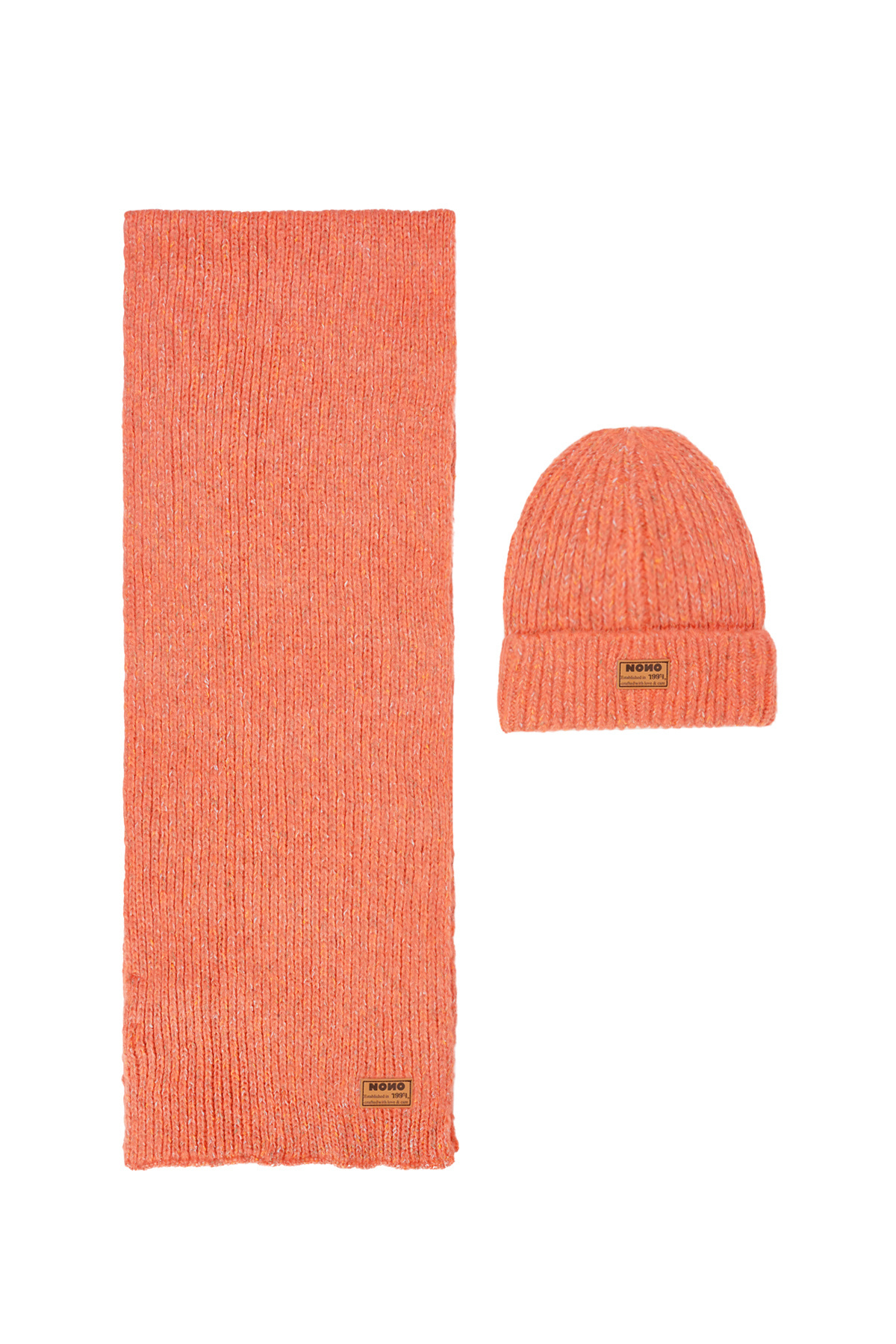 NoNo winter sjaal + muts set meisjes - roze - Raya - gebreid afbeelding