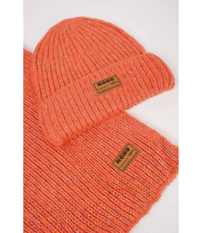 NoNo winter sjaal + muts set meisjes - roze - Raya - gebreid