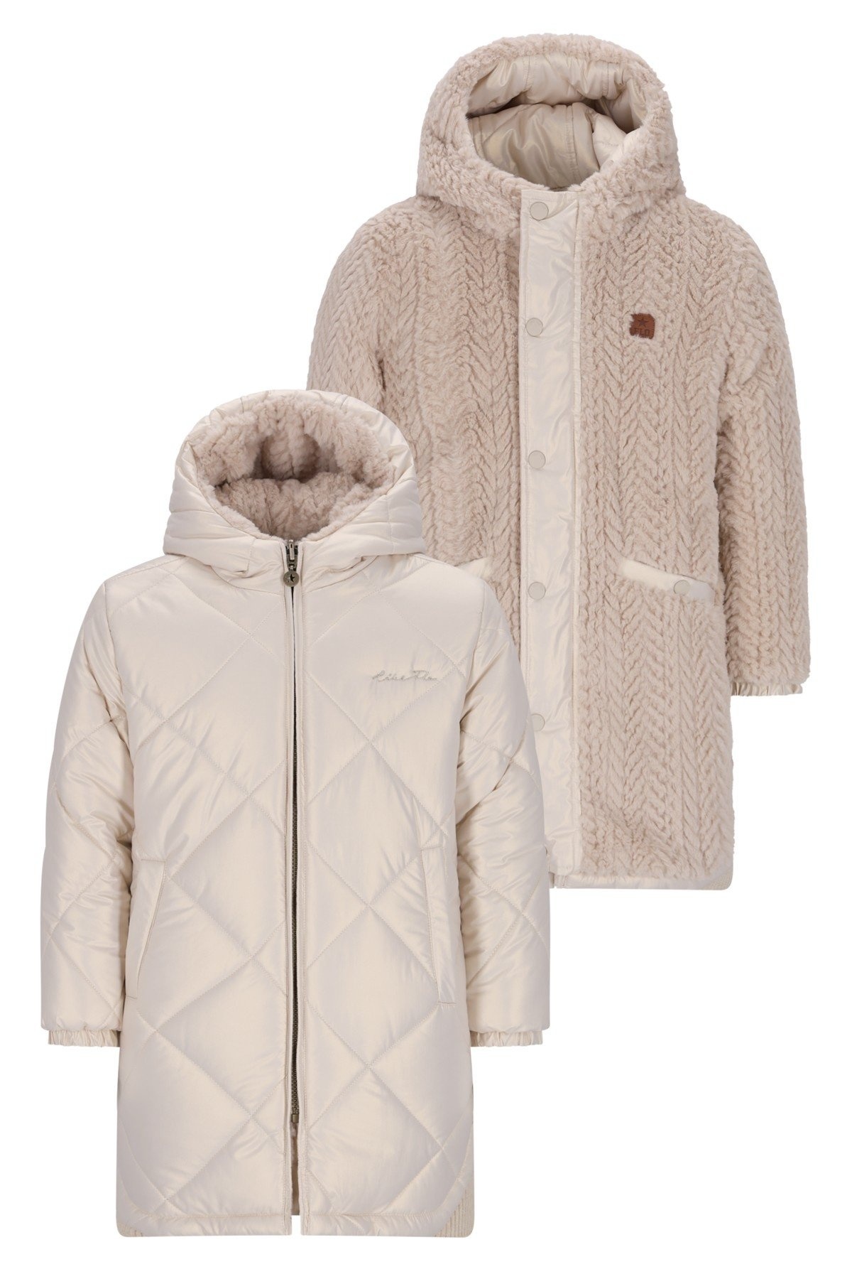 Like Flo winter winterjas meisjes - goud - Ariana - lang, reversible, capuchon, metallic afbeelding