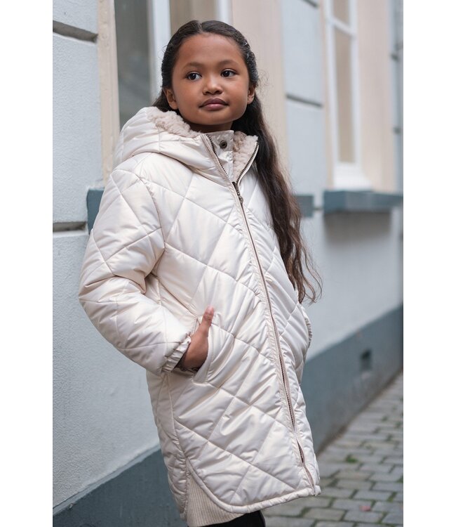 Like Flo winter winterjas meisjes - goud - Ariana - lang, reversible, capuchon, metallic