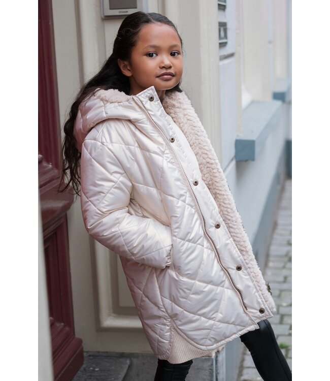 Like Flo winter winterjas meisjes - goud - Ariana - lang, reversible, capuchon, metallic
