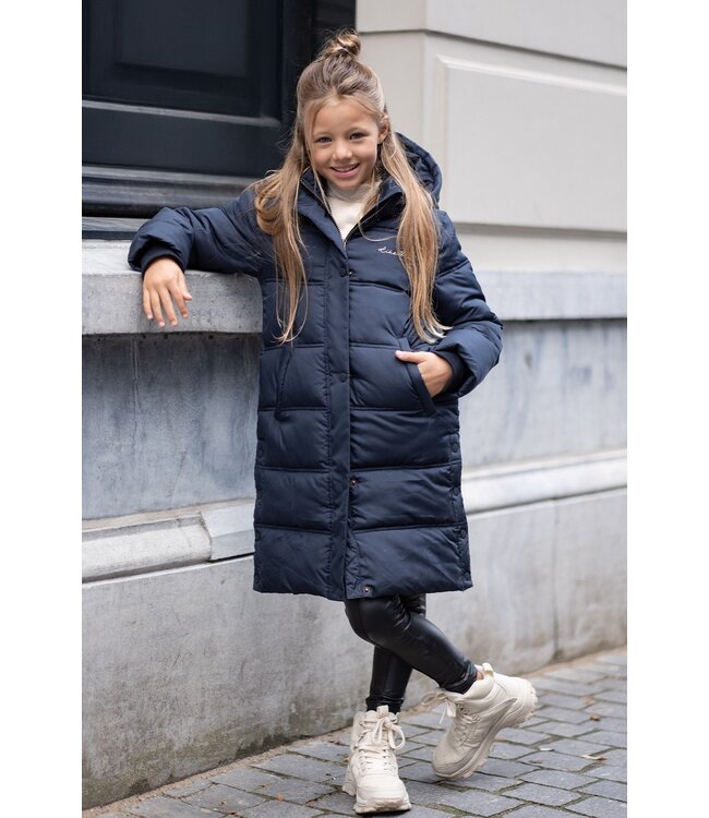 Like Flo winter winterjas meisjes - navy blauw - Ava - lang, capuchon