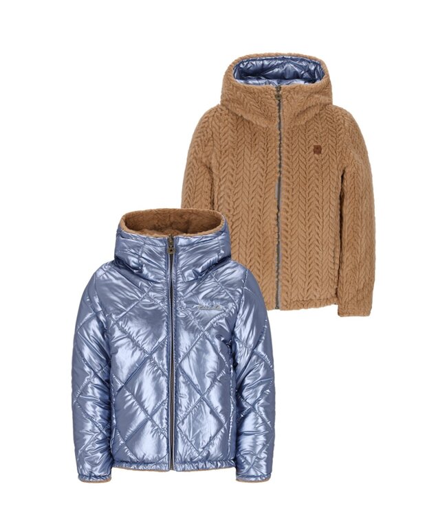 Like Flo winter winterjas meisjes - blauw - Aimee - kort, reversible, capuchon