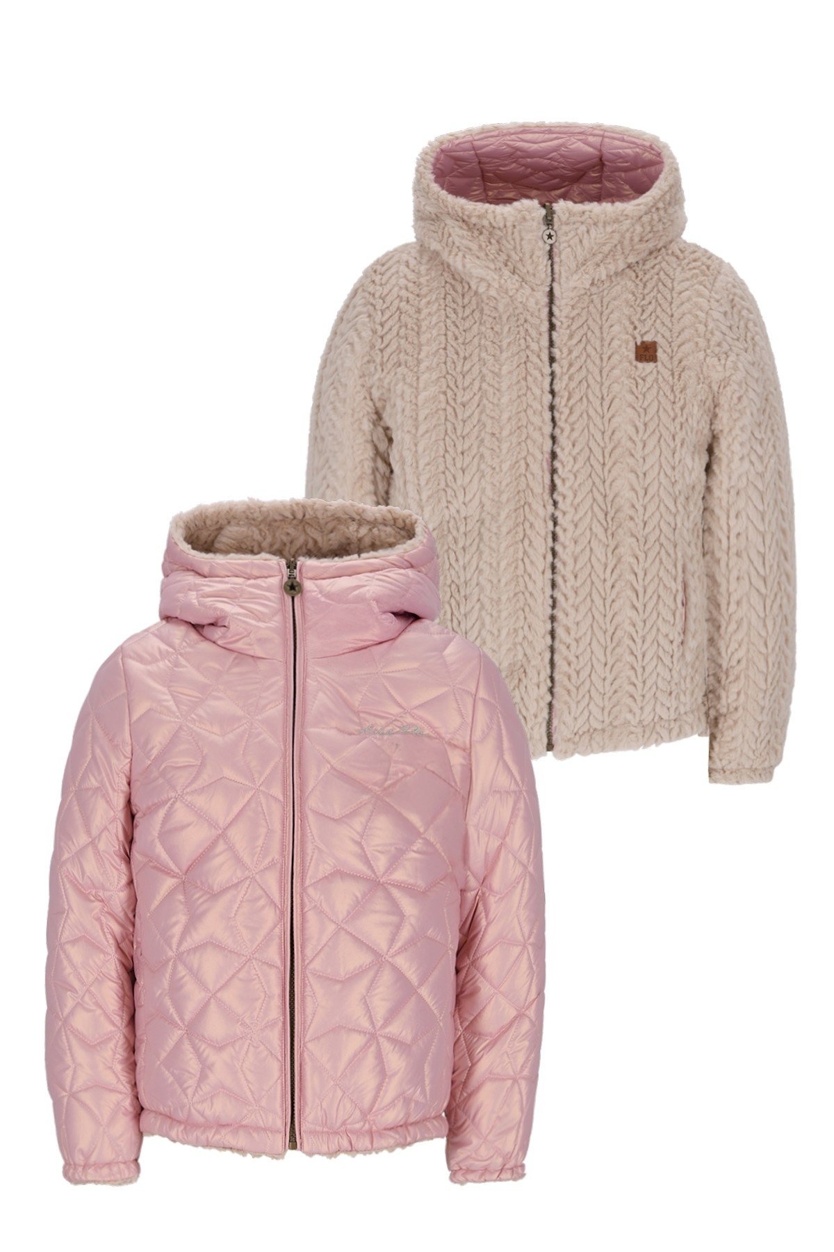 Like Flo winter winterjas meisjes - paars - Aimee - kort, reversible, capuchon afbeelding