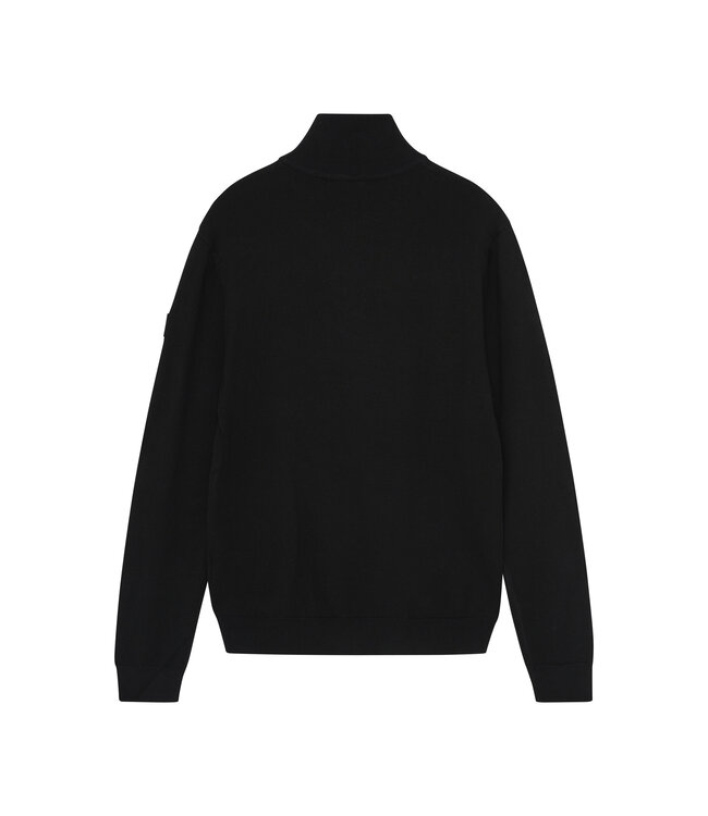 Rellix winter sweater jongens - zwart - rits, gebreid