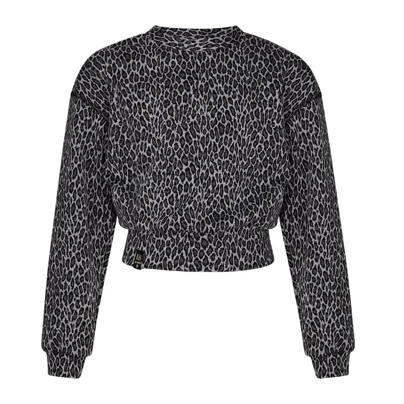 KIEstone winter sweater meisjes - bruin panter - Marieke afbeelding